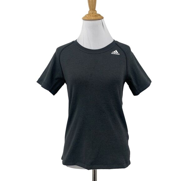 Adidas Aeroready T Shirt Womens XS Extra Small Black Short Sleeve Training Tee - Picture 1 of 12